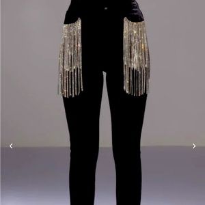 Akira Black Rhinestone Skinny Jeans Size 15